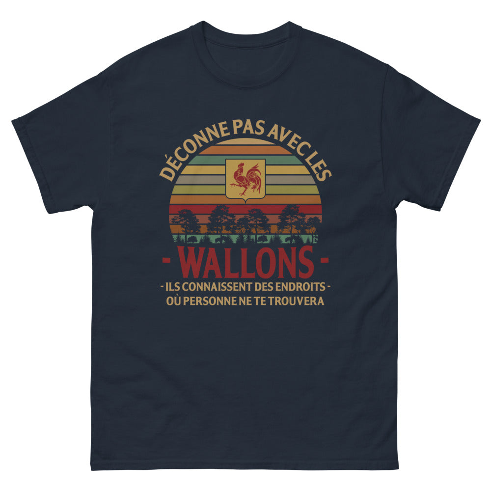 T-shirt Wallon marine - Déconne Pas Avec les Wallons
