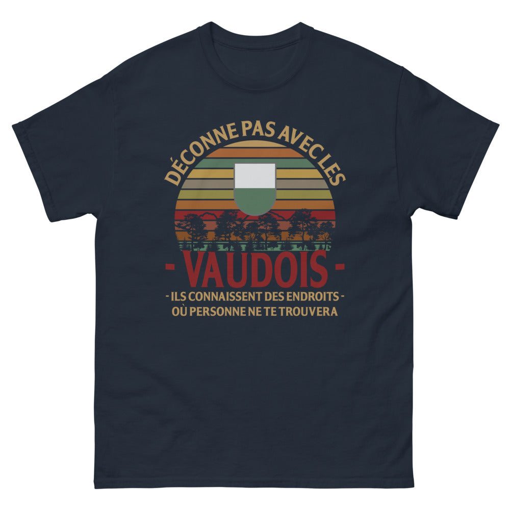 T-shirt Vaudois marine - Déconne pas avec les Vaudois
