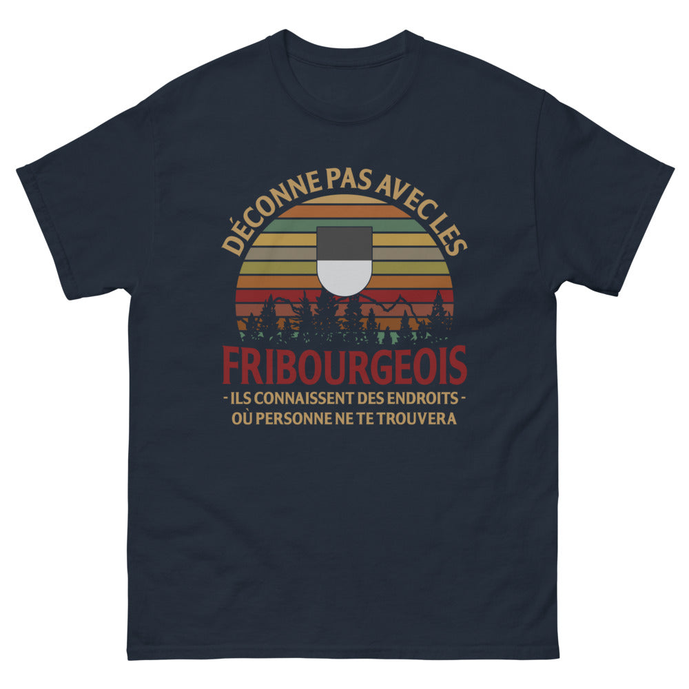 T-shirt Fribourg marine - Déconne pas avec les Fribourgeois