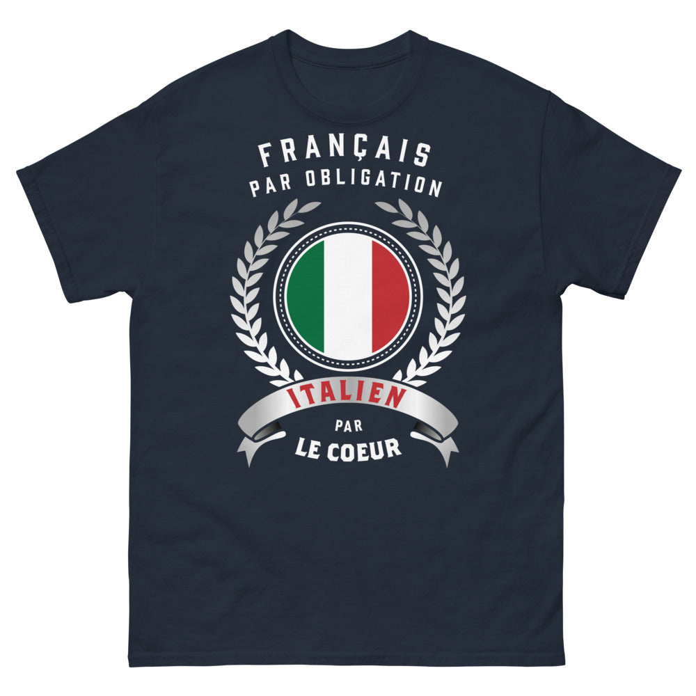 T-shirt Français par Obligation noir dos - Français par obligation, Italien de cœur