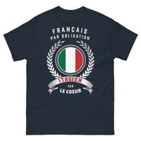 Thumbnail for T-shirt Français par Obligation noir dos - Français par obligation, Italien de cœur