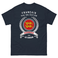 Thumbnail for T-shirt Normand marine - Français par obligation, Normand par le cœur
