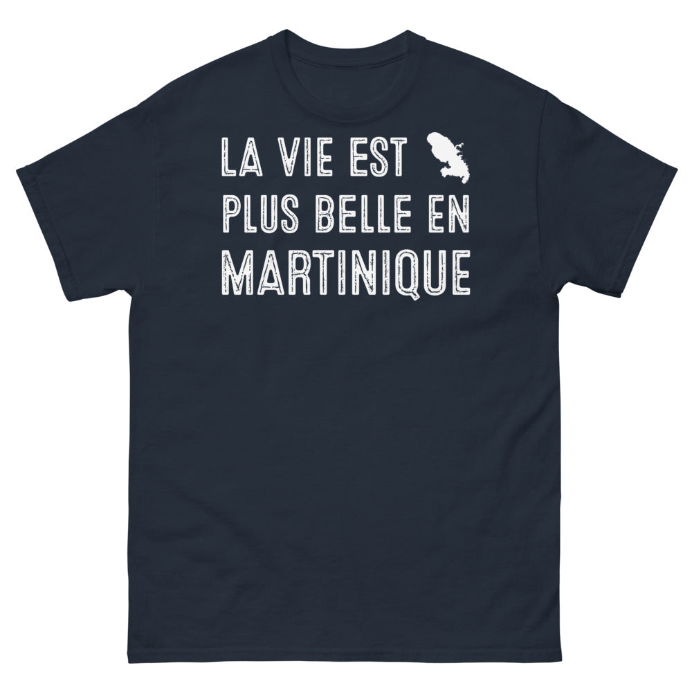T-shirt Martinique marine - La vie est belle avec humour