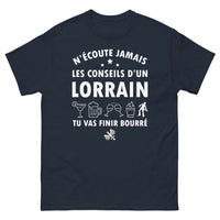 Thumbnail for T-shirt Lorraine marine - N'écoute jamais les conseils d'un Lorrain