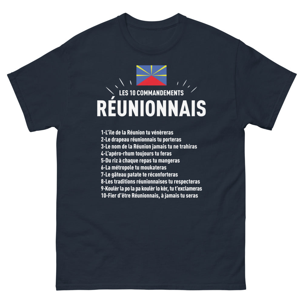 T-shirt Réunion noir dos - Les 10 Commandements créoles