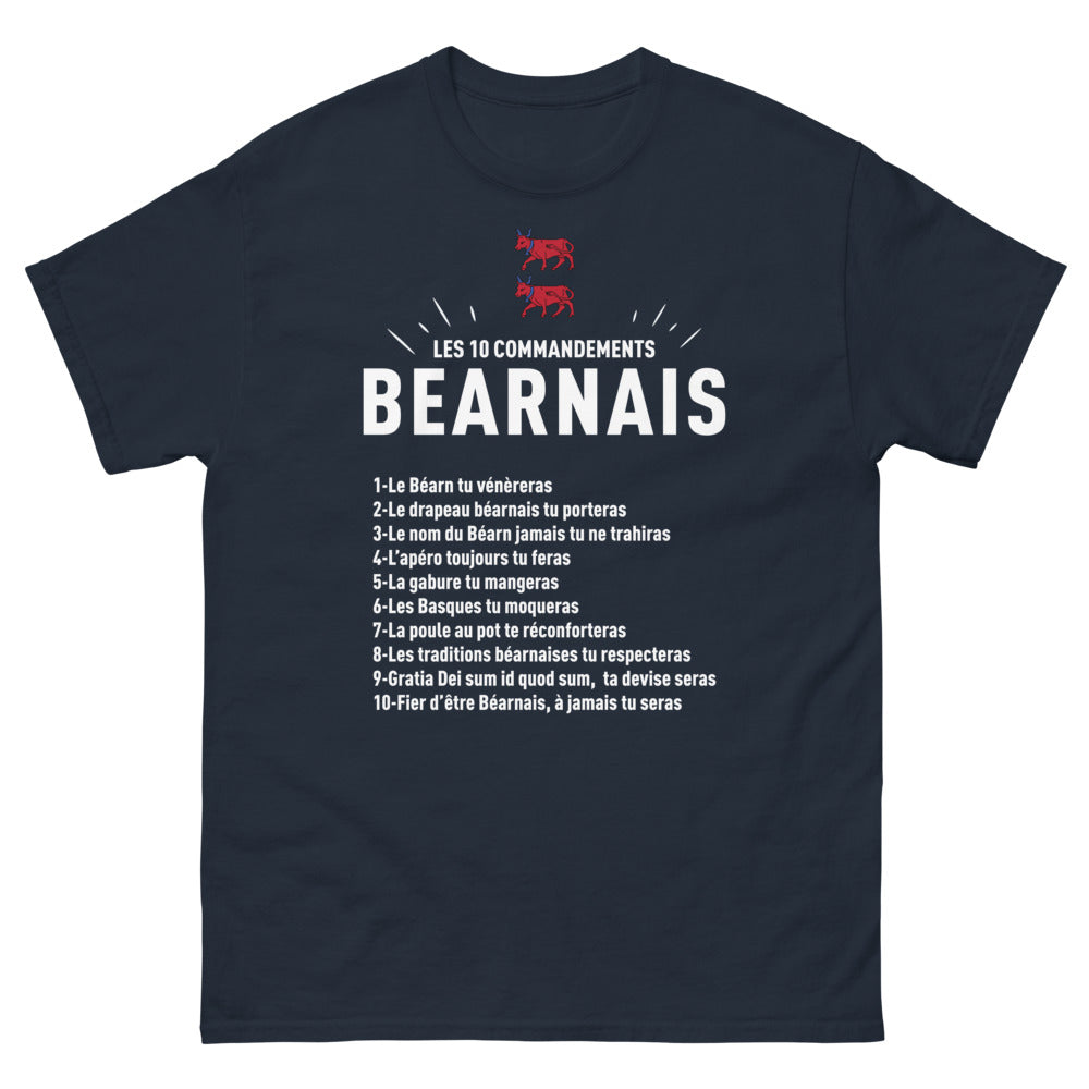 T-shirt Béarnais marine - Les Dix Commandements du Béarn