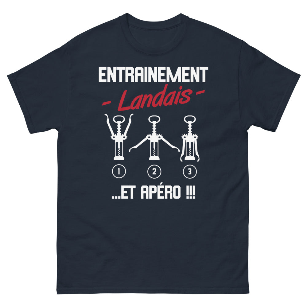 T-shirt Landais marine - Entraînement et apéro humoristique