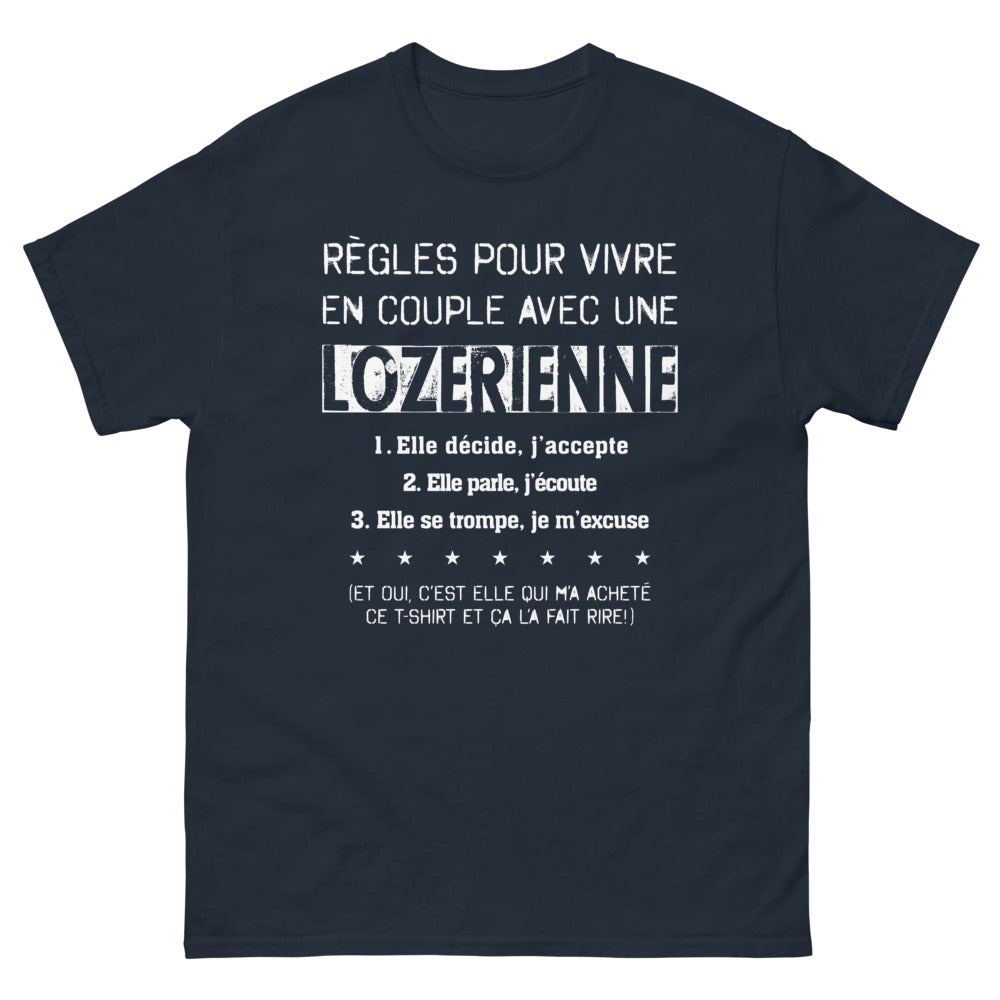 T-shirt Lozérien marine - Règles pour vivre en couple