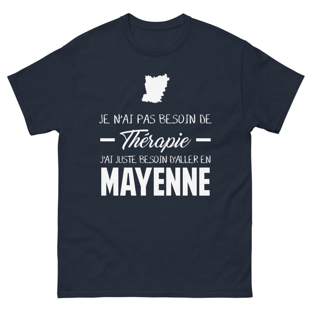 T-shirt Mayenne marine - Je n'ai pas besoin de thérapie, amour local