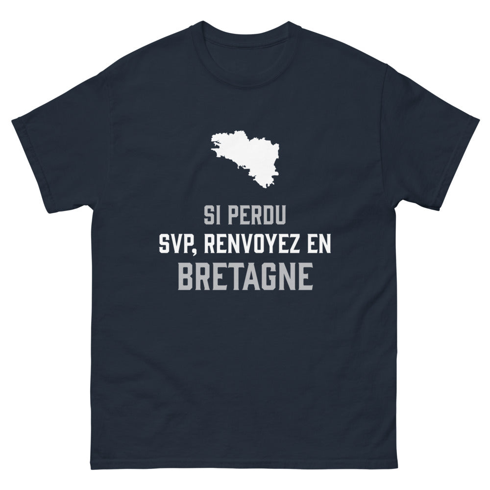 T-shirt Bretagne marine - Si perdu, renvoyez en Bretagne