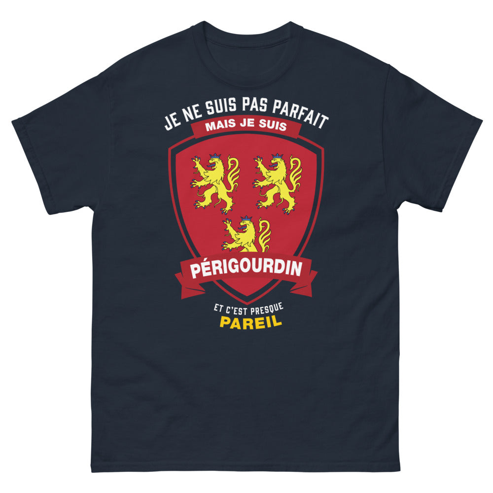 T-shirt Périgord marine - Je ne suis pas parfait mais je suis Périgourdin