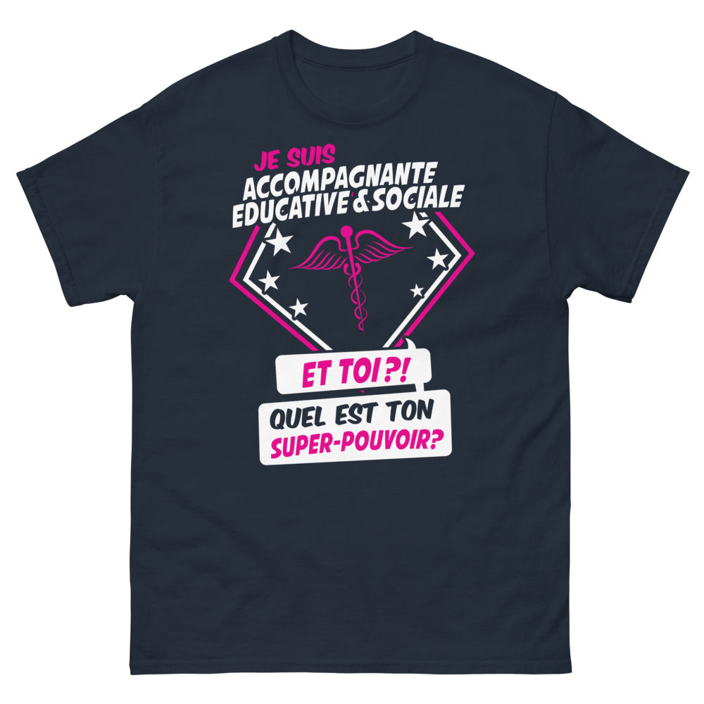 T-shirt Éducative Sociale marine - Quel est ton super pouvoir ?