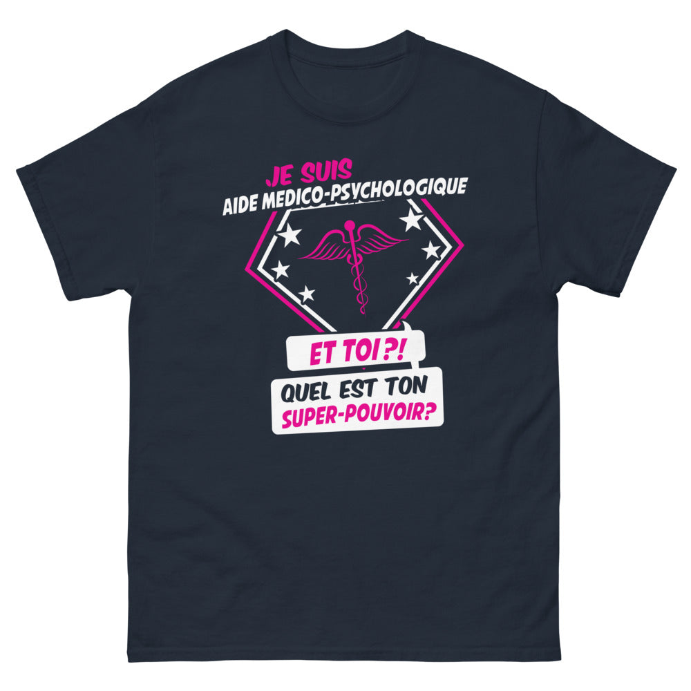 T-shirt Aide Médico-Psychologique marine - Quel est ton super pouvoir ?