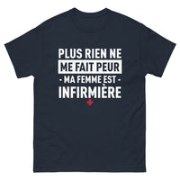 Thumbnail for T-shirt Infirmière noir dos - Rien ne me fait peur, ma femme est infirmière