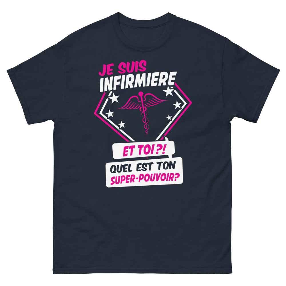 T-shirt Infirmière marine - Quel est ton super pouvoir ?