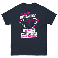 Thumbnail for T-shirt Infirmière marine - Quel est ton super-pouvoir?