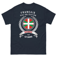 Thumbnail for T-shirt Basque marine - Français par Obligation, Basque par le Sang