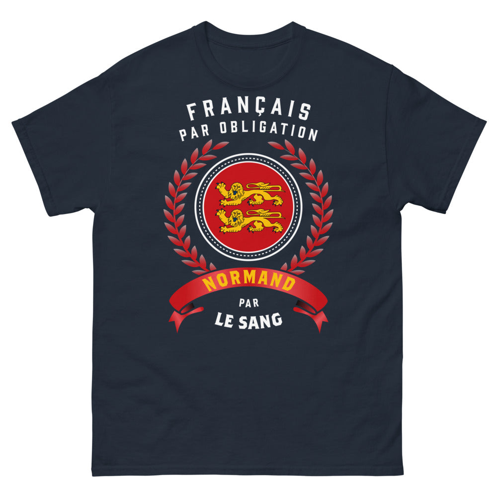 T-shirt Normand marine - Français par Obligation, Normand par le Sang