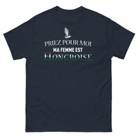 Thumbnail for T-shirt Hongrie marine - Priez pour moi, ma femme est hongroise