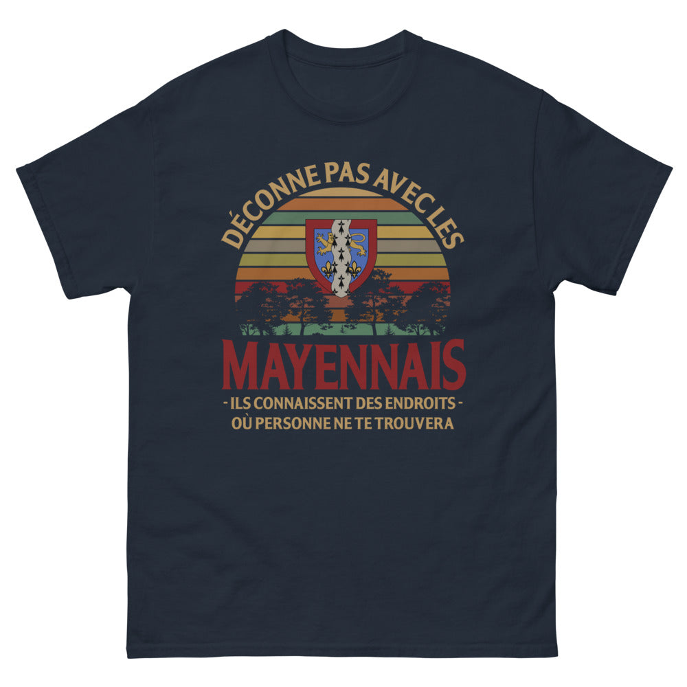 T-shirt Mayenne bleu marine - Déconne pas avec les Mayennais