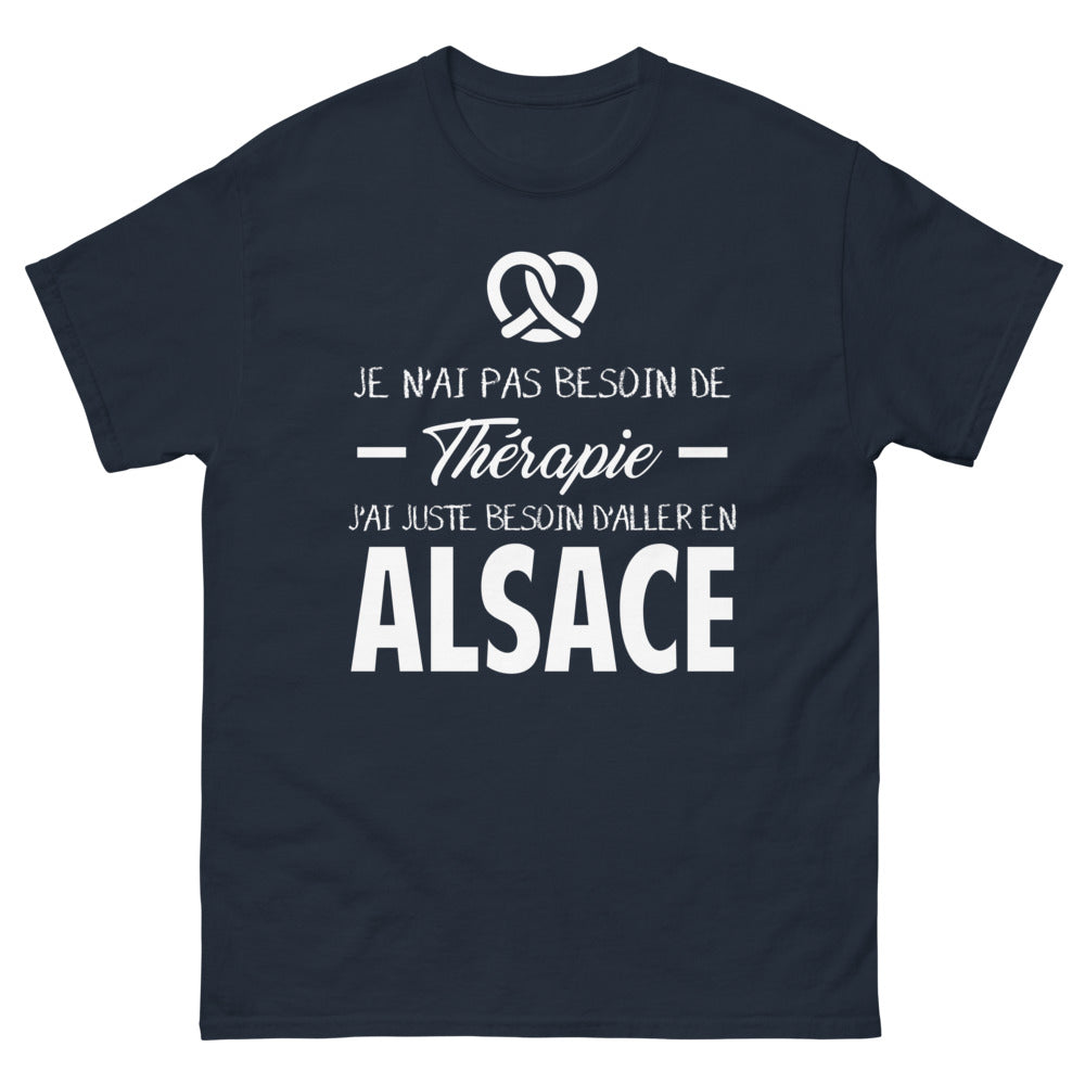 T-shirt Alsace marine - Pas besoin de thérapie, juste de l'Alsace