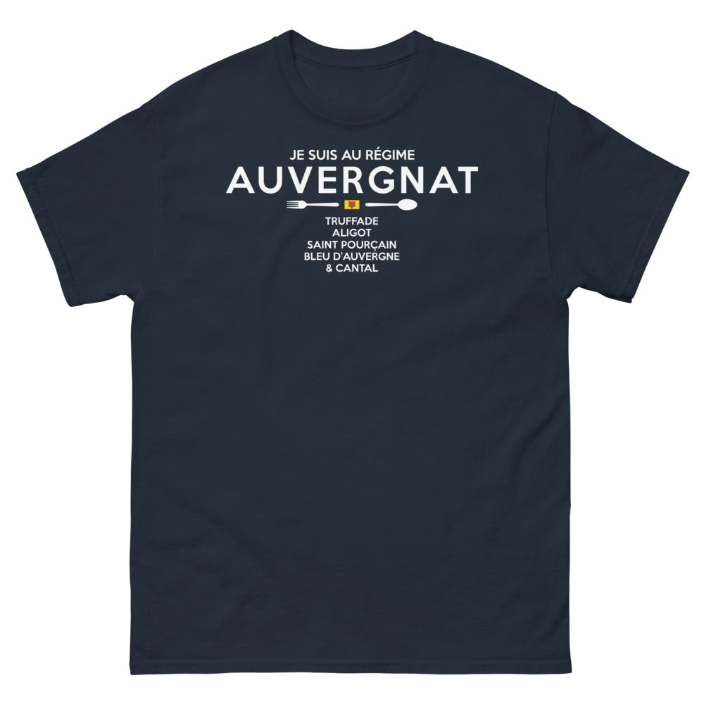 T-shirt Auvergne marine - Je suis au régime auvergnat truffade aligot