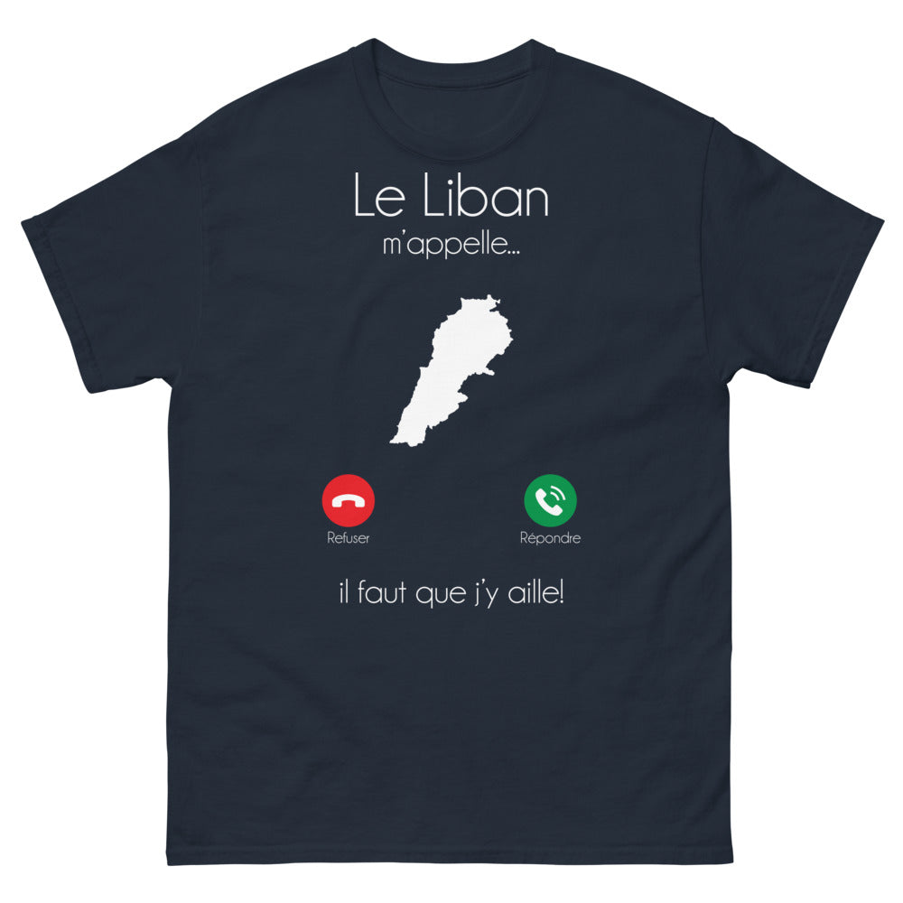 T-shirt Liban marine - Le Liban m'appelle, il faut que j'y aille