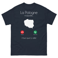 Thumbnail for T-shirt Pologne marine - La Pologne m'appelle, un hommage humoristique
