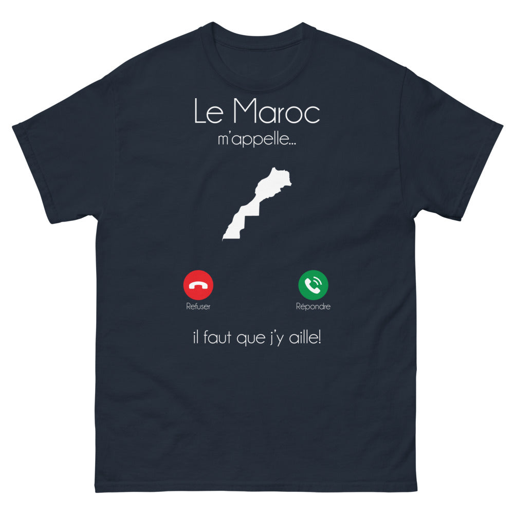 T-shirt Maroc marine - Le Maroc m'appelle, il faut que j'y aille