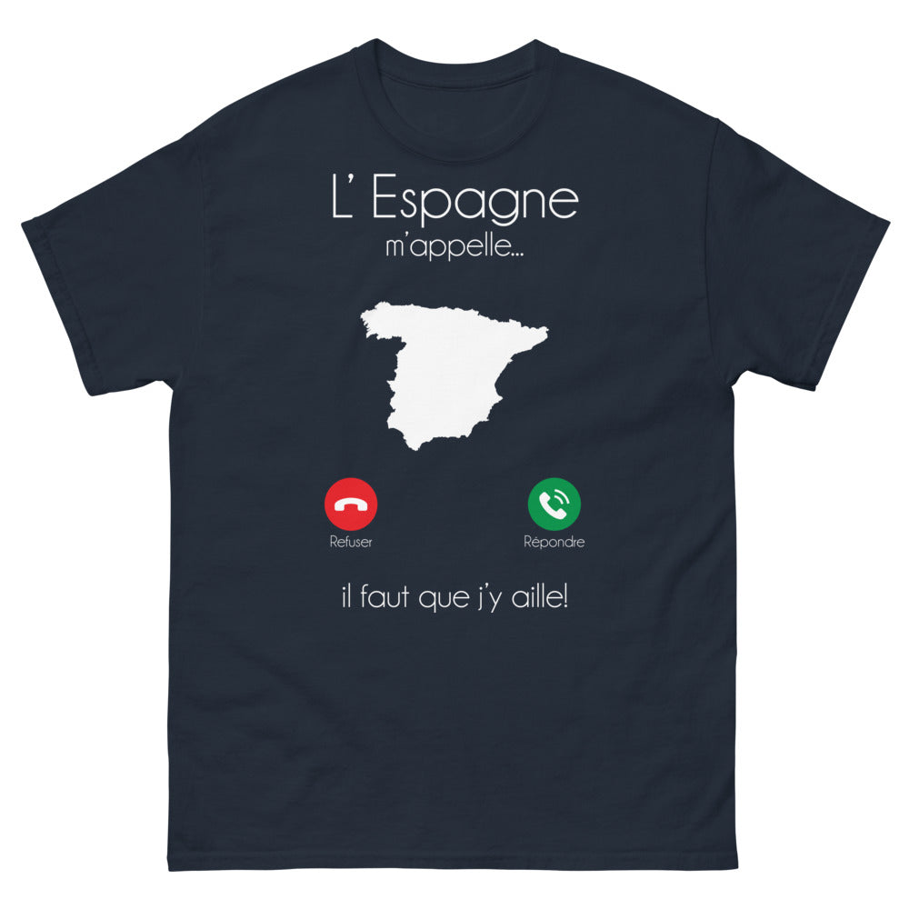 T-shirt Espagne marine - L'Espagne m'appelle, il faut que j'y aille
