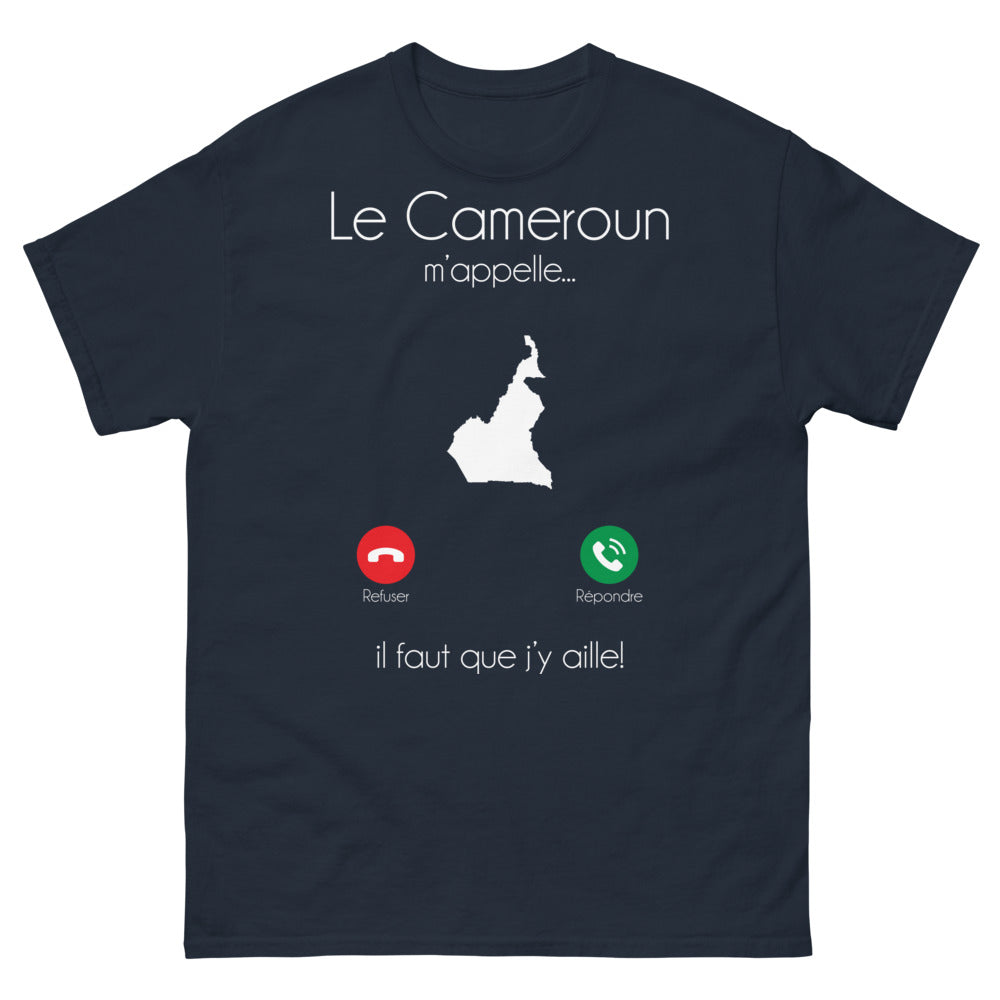 T-shirt Cameroun marine - Le Cameroun m'appelle, il faut que j'y aille!