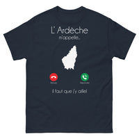 Thumbnail for T-shirt Ardèche marine - L'Ardèche m'appelle, il faut que j'y aille