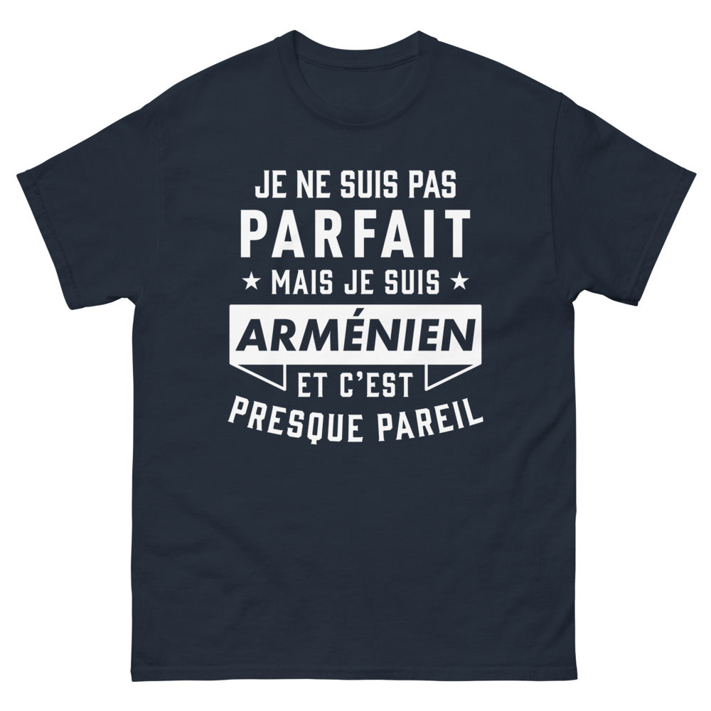 T-shirt Arménien marine - Je ne suis pas parfait mais je suis Arménien