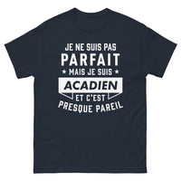 Thumbnail for T-shirt Acadien marine - Je ne suis pas parfait mais je suis Acadien
