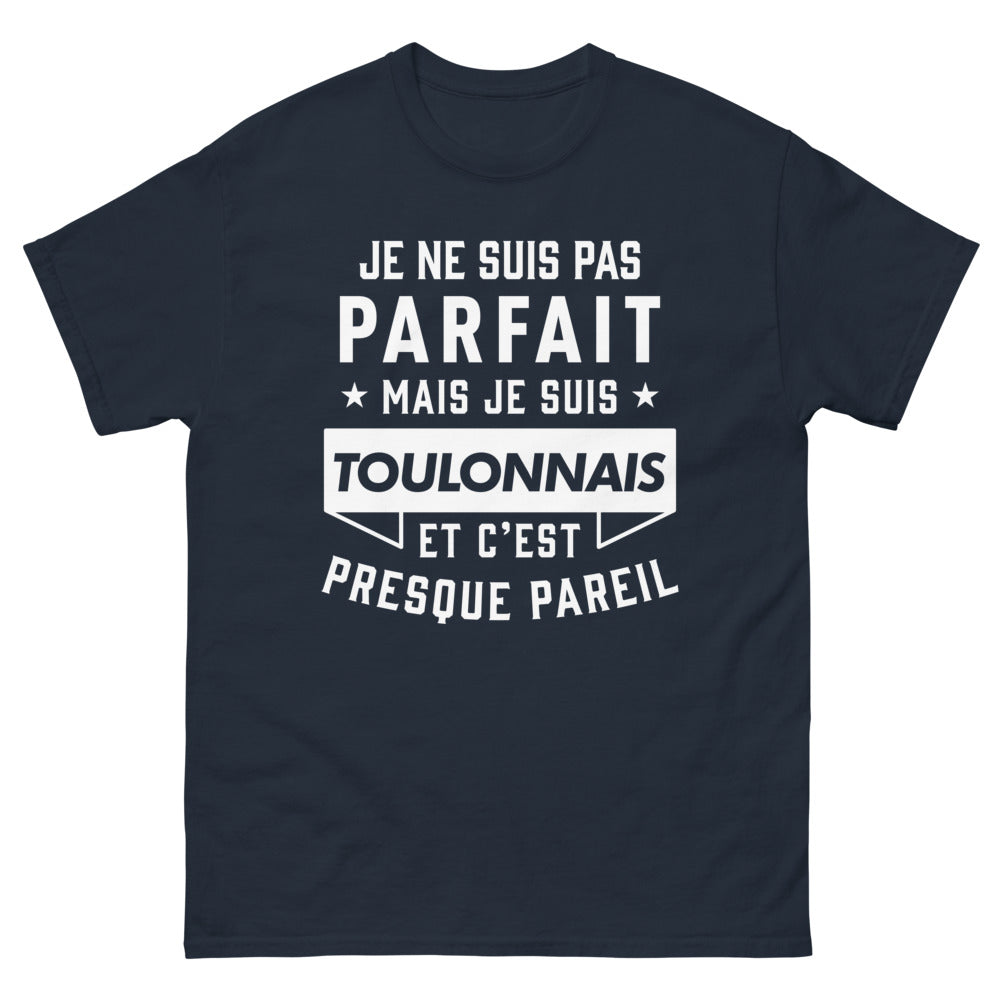 T-shirt Toulon marine - Je ne suis pas parfait mais je suis Toulonnais