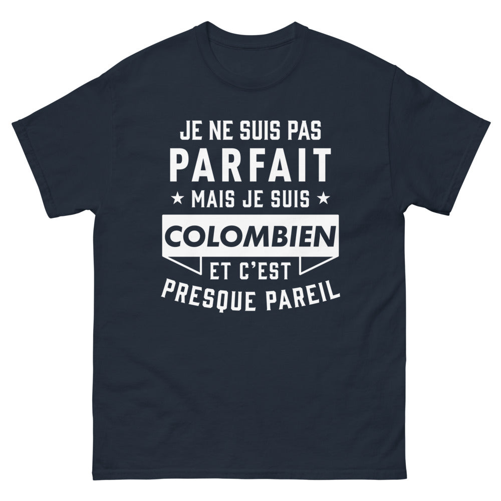 T-shirt Colombien marine - Je ne suis pas parfait mais je suis Colombien