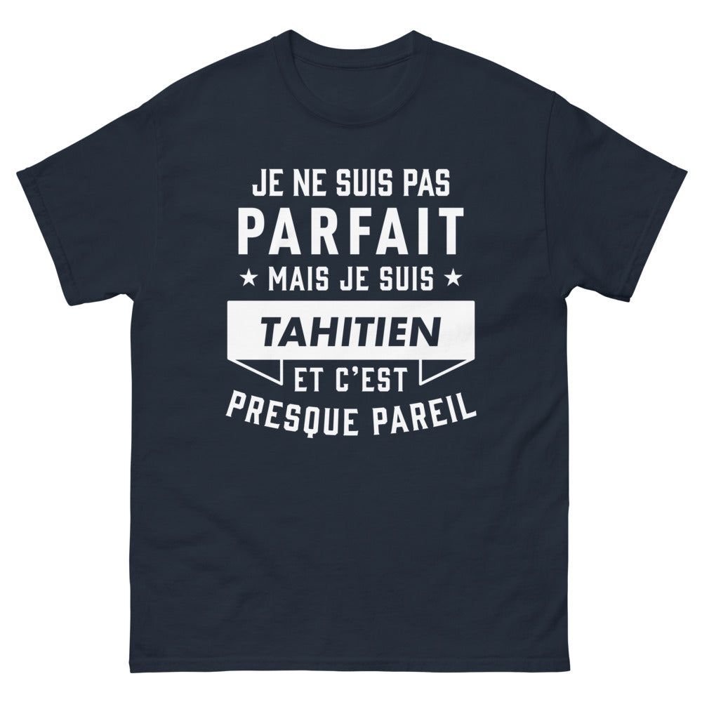 T-shirt Tahiti marine - Je ne suis pas parfait mais je suis Tahitien
