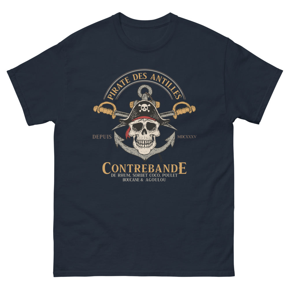 T-shirt Antilles marine - Pirate des mers et rhum local