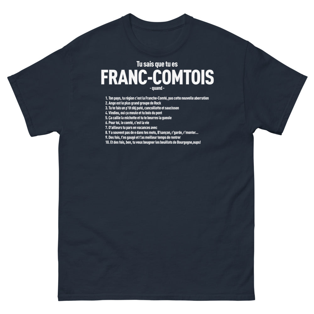 T-shirt Franc-Comtois marine - Anecdotes et fierté régionale