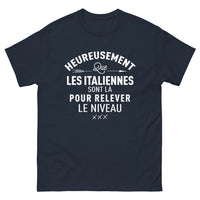 Thumbnail for T-shirt Femme Italienne marine - Heureusement que les Italiennes sont là