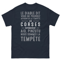 Thumbnail for T-shirt Corse marine - Les Corses et la Tempête