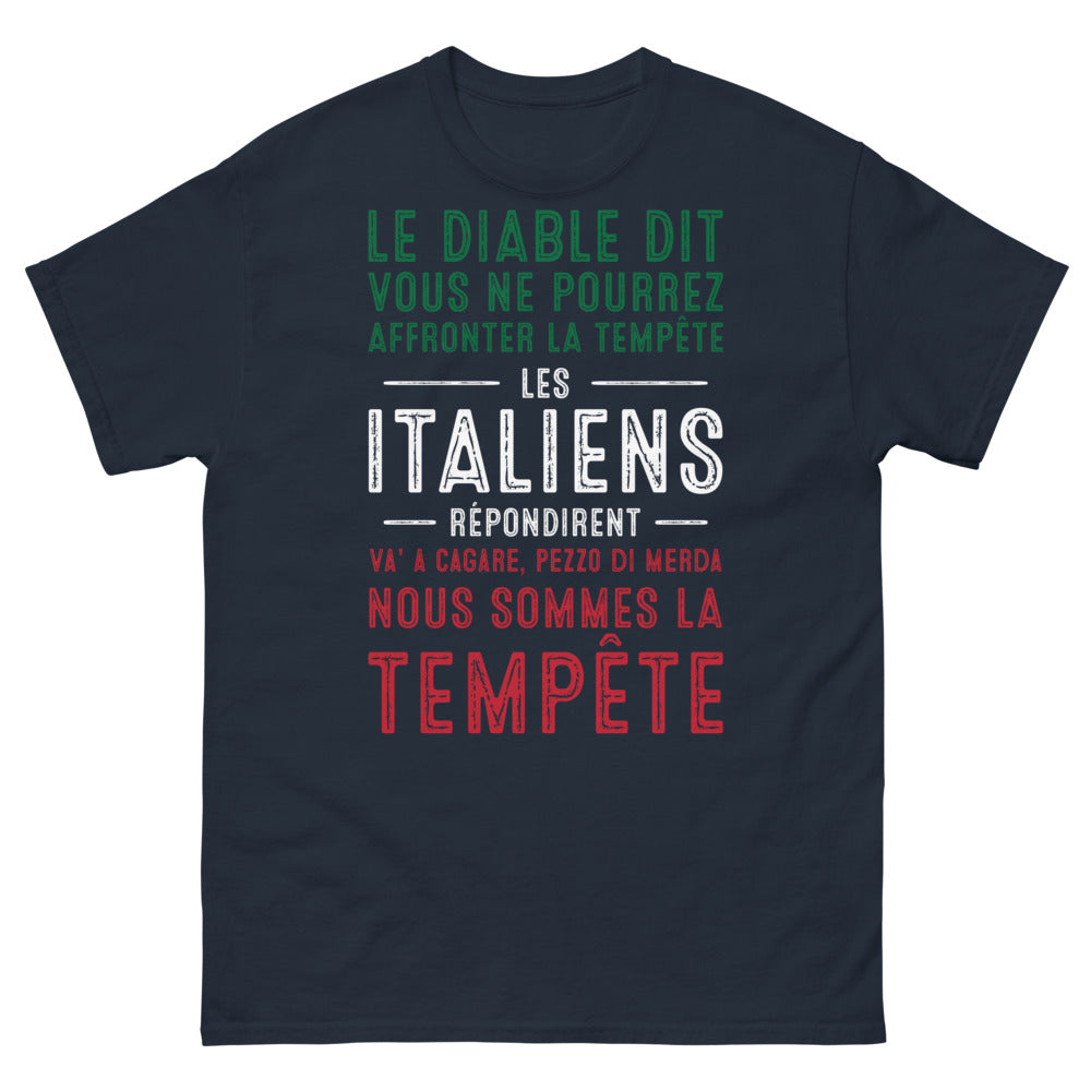 T-shirt Italie marine - Tempête d'humour et de fierté