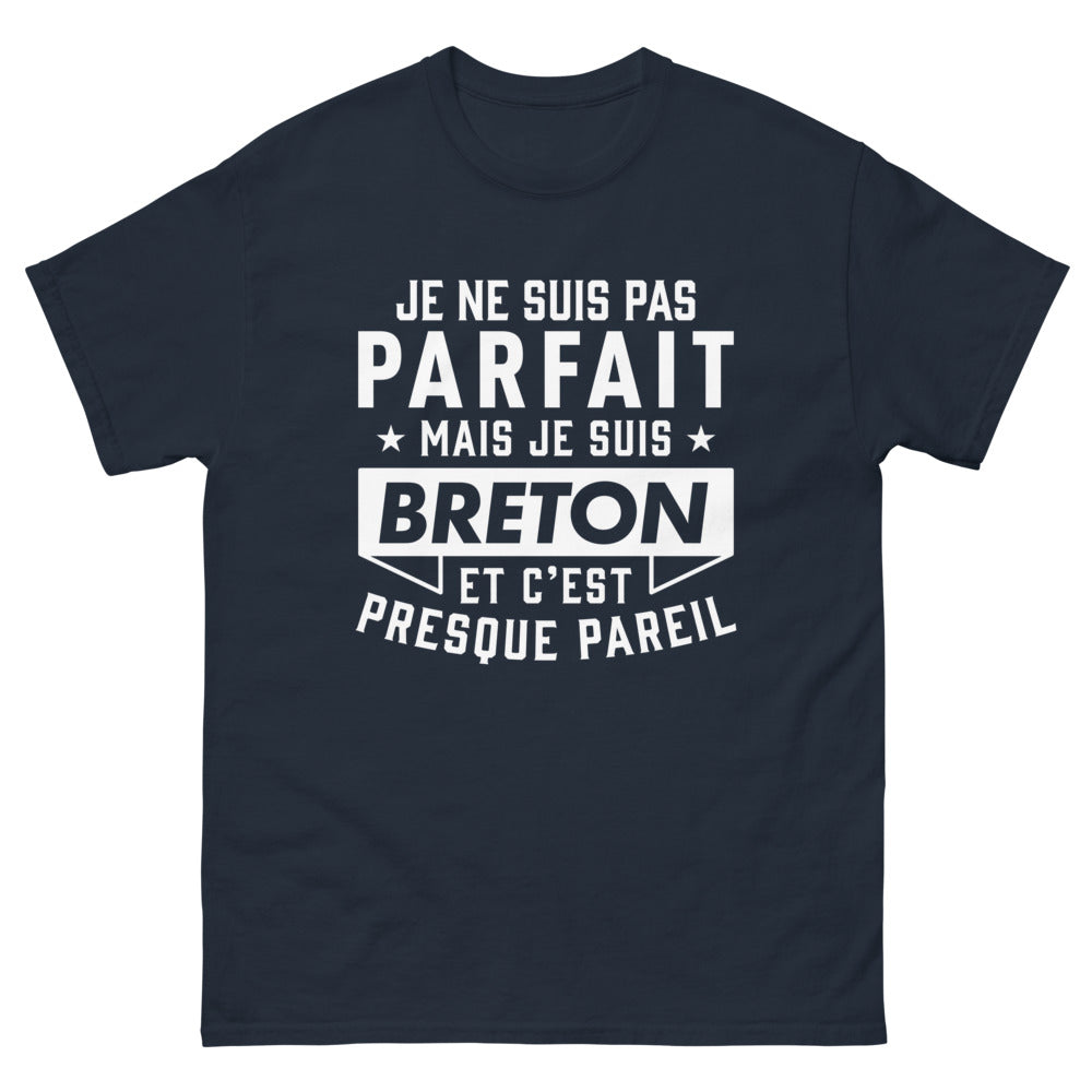 T-shirt Bretagne marine - Je ne suis pas parfait, mais je suis Breton