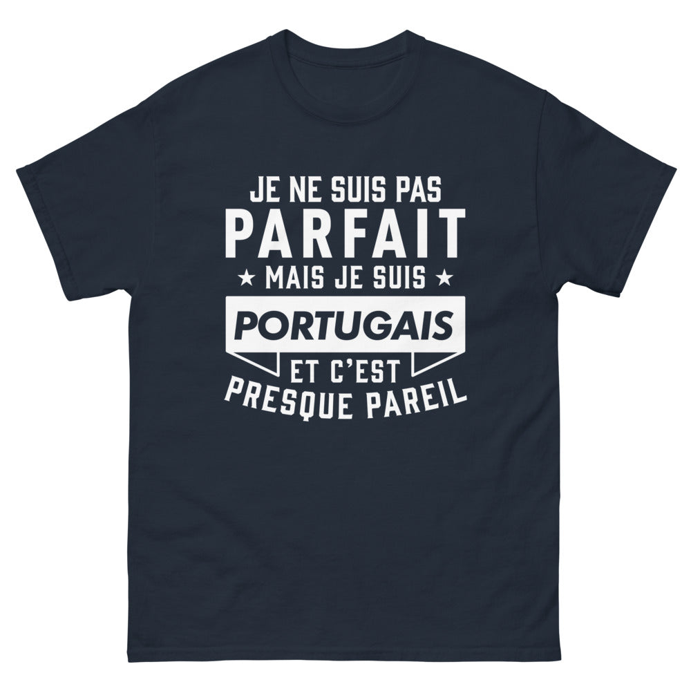 T-shirt Portugal marine - Je ne suis pas parfait mais je suis Portugais