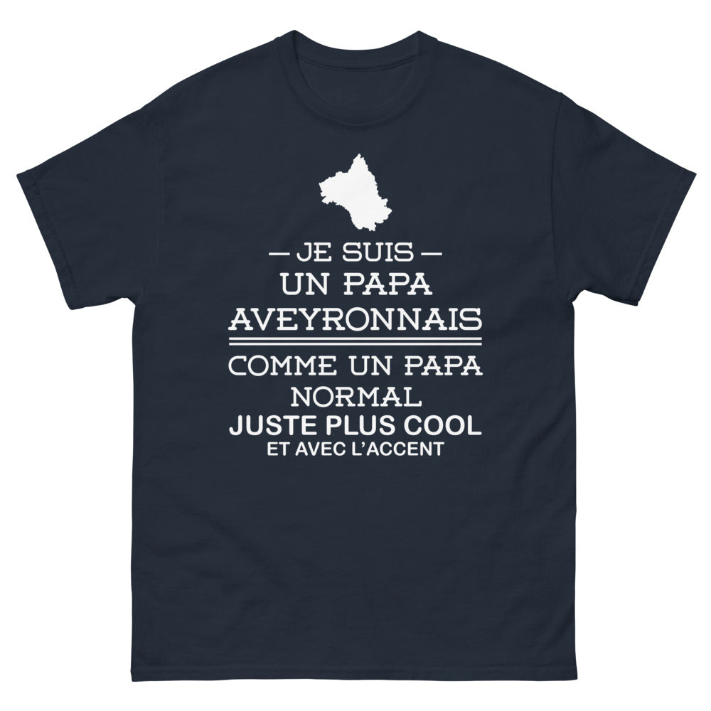 T-shirt Aveyron marine - Je suis un papa aveyronnais cool