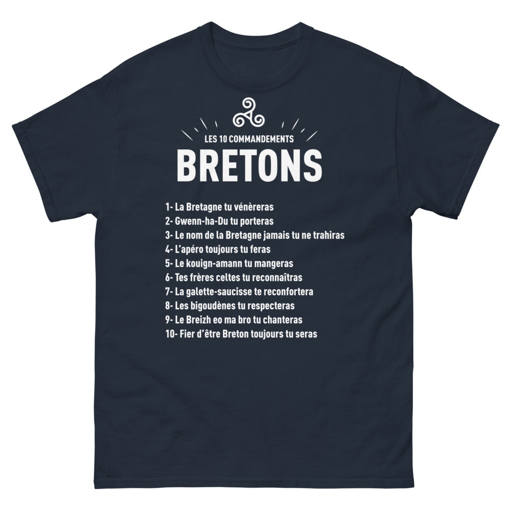 T-shirt Bretagne marine - Les 10 Commandements Bretons