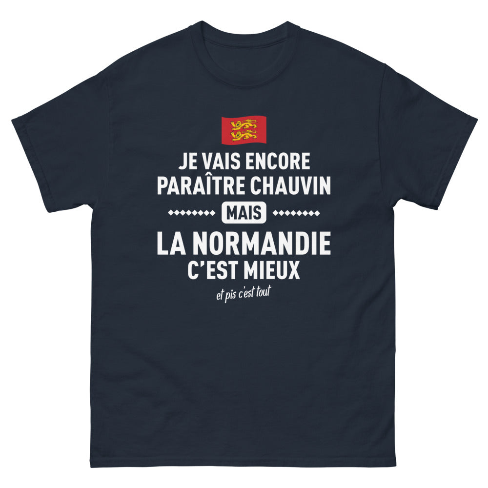 T-shirt Normandie marine - Chauvin et Fier de l'Être !