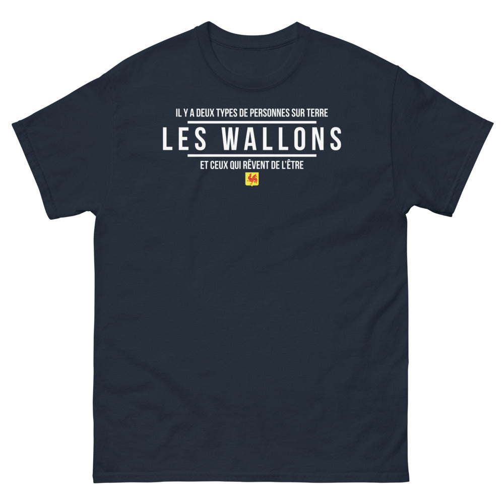 T-shirt Wallon marine - Deux types de personnes sur Terre
