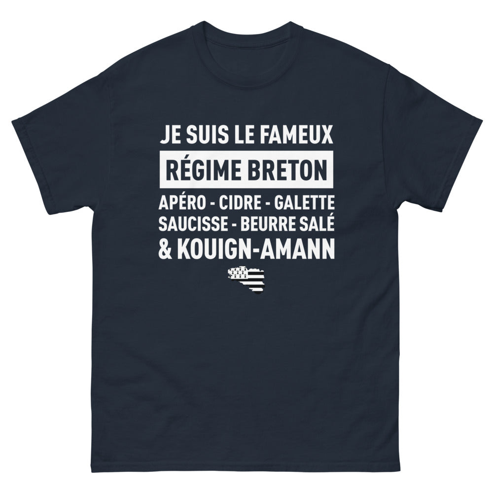 T-shirt Bretagne marine - Je suis le fameux régime breton