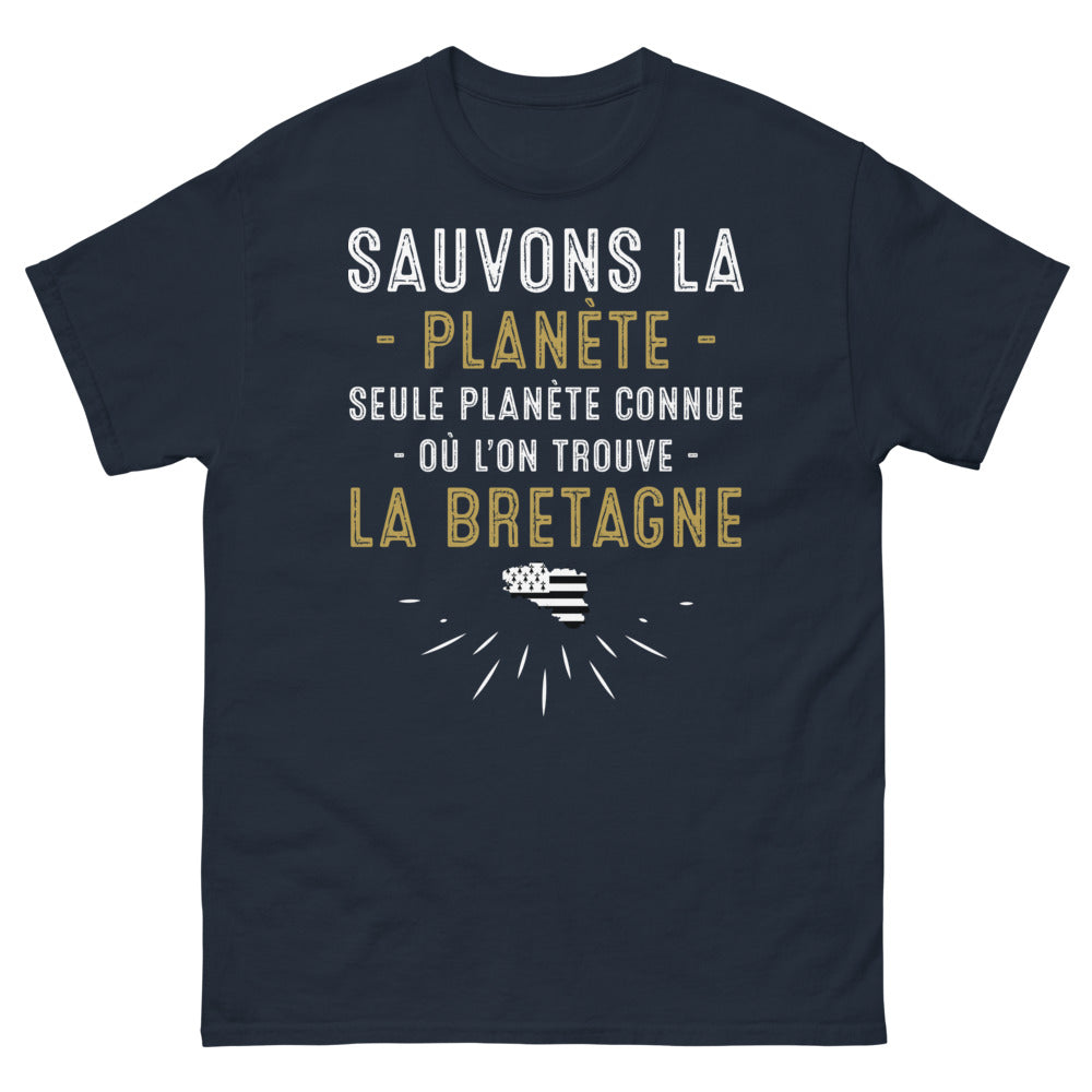 T-shirt Bretagne marine - Sauvons la Planète et la Bretagne Obscure